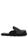 Moschino Black Leather Mule Loafers In Black
