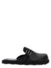 Moschino Black Leather Mule Loafers In Black