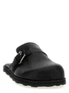 Moschino Black Leather Mule Loafers In Black