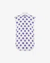 Moschino Sleeveless Cotton Poplin Shirt With Polka Dot Pattern In White