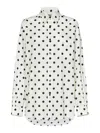 Moschino Ivory Cotton Voile Shirt With Polka Dot Pattern In White