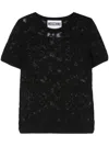 Moschino Knit Crewneck Jacquard Pattern In Black