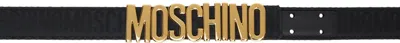 Moschino Black Allover Logo Belt In A1555 Fantasy Black