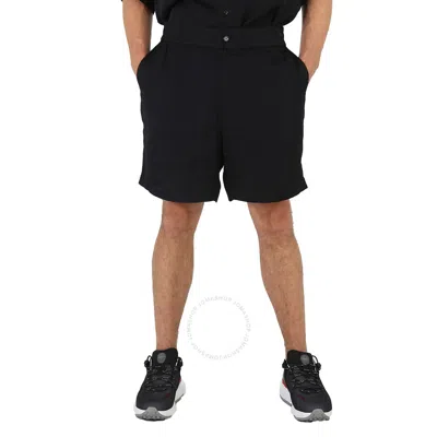 Moschino Black Allover Logo Viscose Satin Shorts