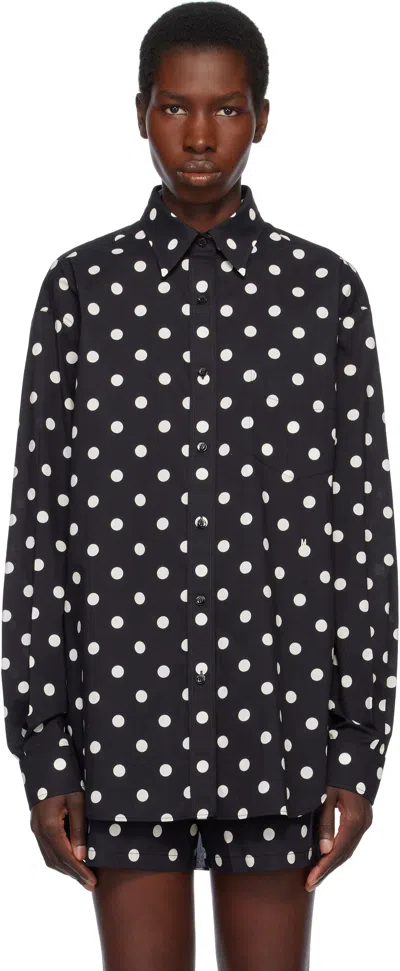 Moschino Black Allover Polka Dots Shirt