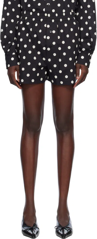 MOSCHINO BLACK ALLOVER POLKA DOTS SHORTS
