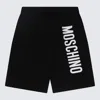 Moschino Logo Print Cotton Sweat Shorts In Black