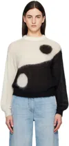 Moschino Black & White Iconic Archive Tao Sweater In 1001 Multi White