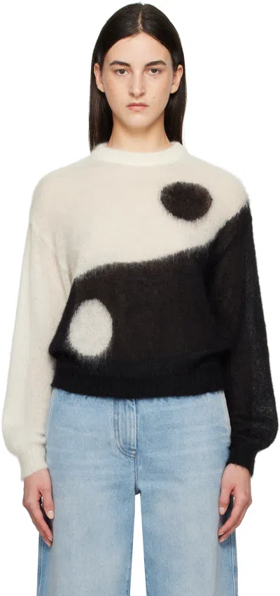Moschino Black & White Iconic Archive Tao Sweater In 1001 Multi White