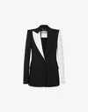 Moschino Single-breasted Two-tone Blazer In Black