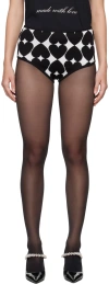 Moschino Black & White Optical Print Shorts In 2555 Multi Black