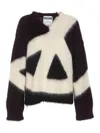 Moschino Pullover In Brushed Mohair Peace In Black