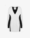Moschino Black And White Wool Cardigan In White