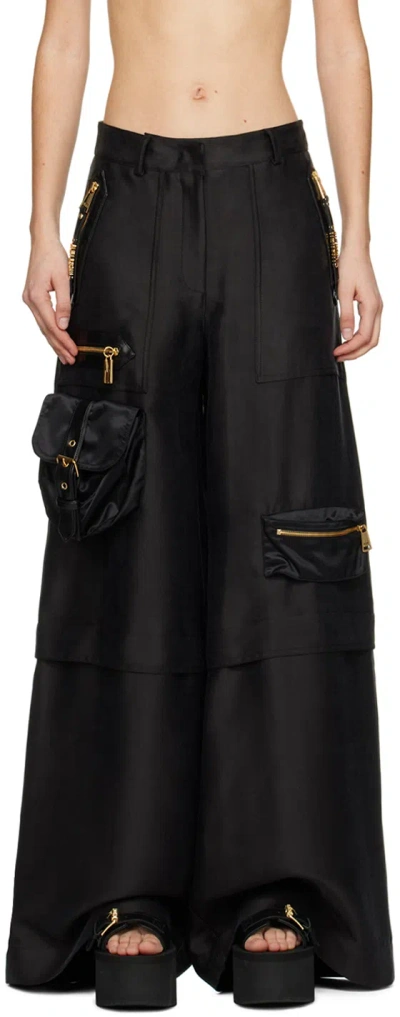 Moschino Black Bags Trousers In A1555 Fantasy Black