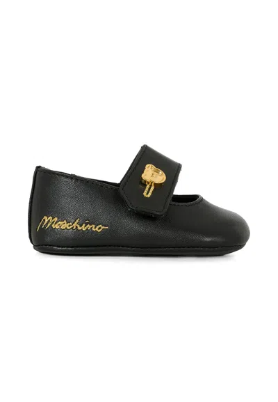 Moschino Kids' Black Ballet Flats For Baby Girl With Logo