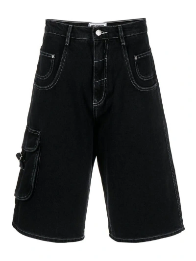 Moschino Black Belted Denim Trousers
