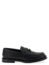 Moschino Strap Penny Round Toe Loafers In Black