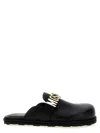 Moschino Round Toe Flat Sole Mules In Black