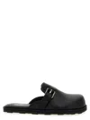 Moschino Black Leather Mule Loafers In Black