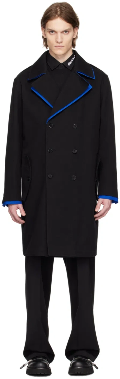 Moschino Black Bull Trench Coat In A1555 Fantasy Print
