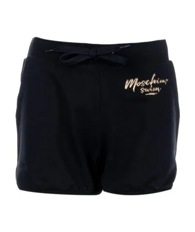 Moschino Black Casual Lettered Shorts