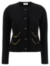 Moschino Metallic-trim Tailored Blazer In Black