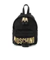Moschino Black Checked Mini Backpack In Black