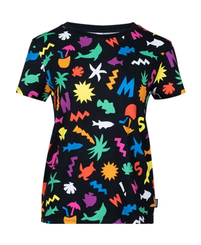 Moschino Black Classic Printed Pattern Short-sleeved T-shirt