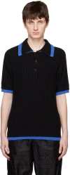 Moschino Black Contrast Trim Polo In A0555 Black