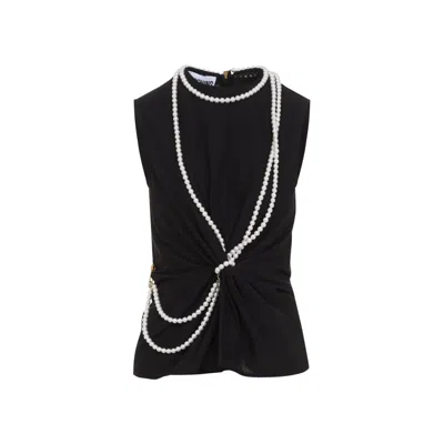 MOSCHINO MOSCHINO BLACK COTTON AND SILK TOP