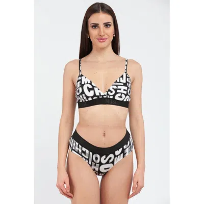 Moschino Black Cotton Bra In Multi