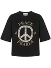 Moschino Black Cotton Logo Print T-shirts In Black