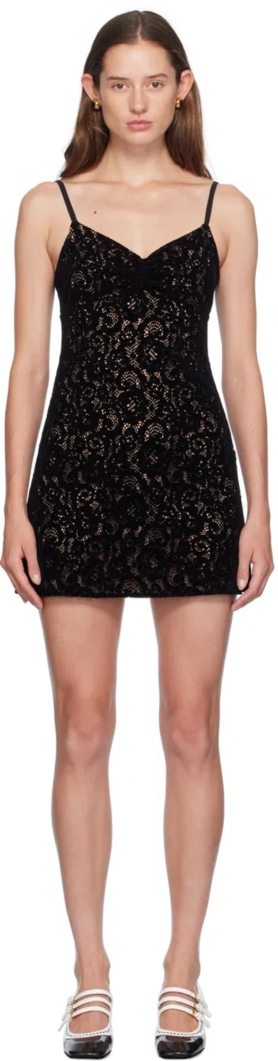 Moschino Black Cotton Minidress In 0555 Black