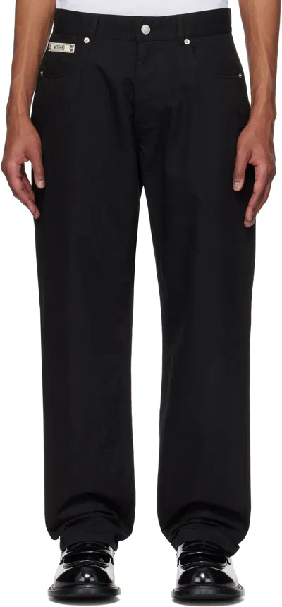 Moschino Black Cotton Nylon Cloth Trousers