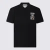 Moschino Graphic Print Polo Shirt With Side Slits In Black