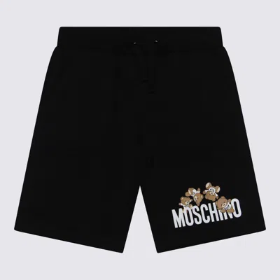 Moschino Kids' Black Cotton Shorts In Nero