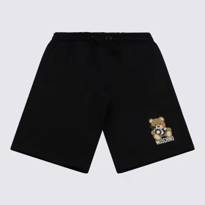 Moschino Kids' Black Cotton Shorts In Nero/black