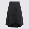 Moschino High-waisted Midi Flared Skirt With Belt Loops In Black