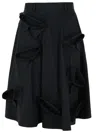 Moschino Flared Knee Length Skirt With Bow Accents In Black