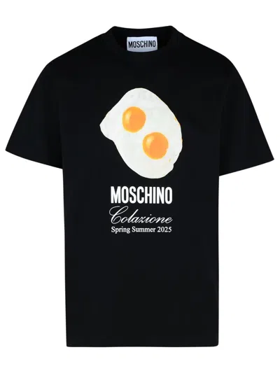 MOSCHINO MOSCHINO BLACK COTTON T-SHIRT