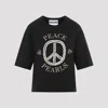 Moschino Black Cotton Logo Print T-shirts In Black