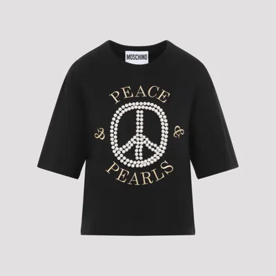 MOSCHINO BLACK COTTON T-SHIRT