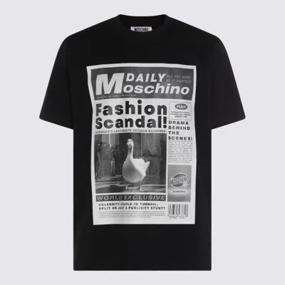 MOSCHINO BLACK COTTON T-SHIRT