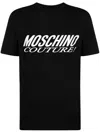 Moschino Logo Cotton Blend T-shirt In Black