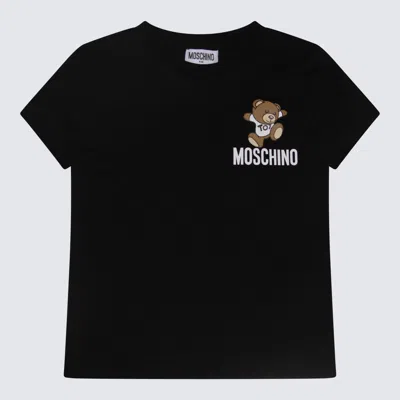 Moschino Kids' Black Cotton T-shirt In Nero Black