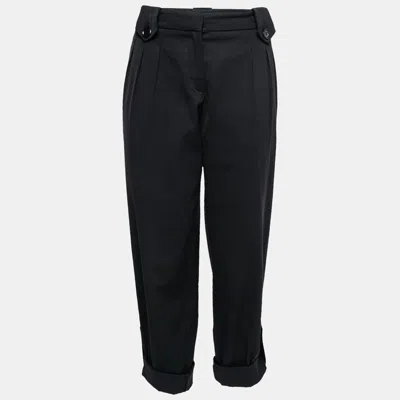 Moschino Black Crepe Cropped Trousers