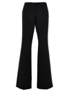 Moschino Flared High Waist Trousers With Front Crease In Black