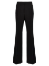 Moschino Wide-leg Wool Blend Crepe Pants With Central Pleat In Black