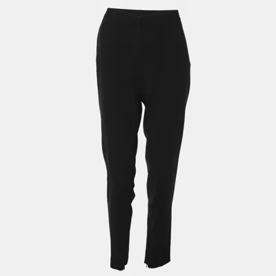 Pre-owned Moschino Black Crepe Trousers M