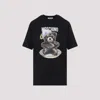 Moschino Black Cotton T-shirt With Playful Bear Graphic In Black